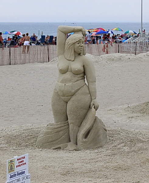 Sand Sculpture of juicy girl